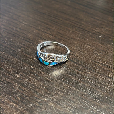 Blue Opal Design Ring