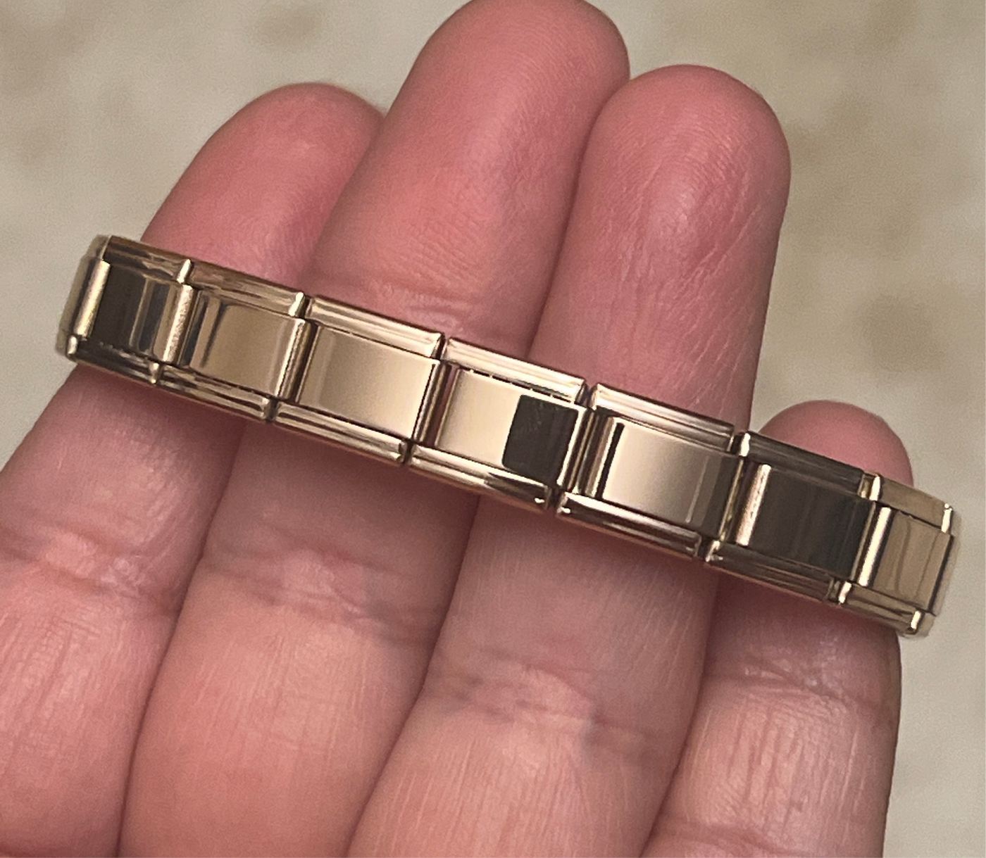 Rose Gold Italian Link Charm Bracelet