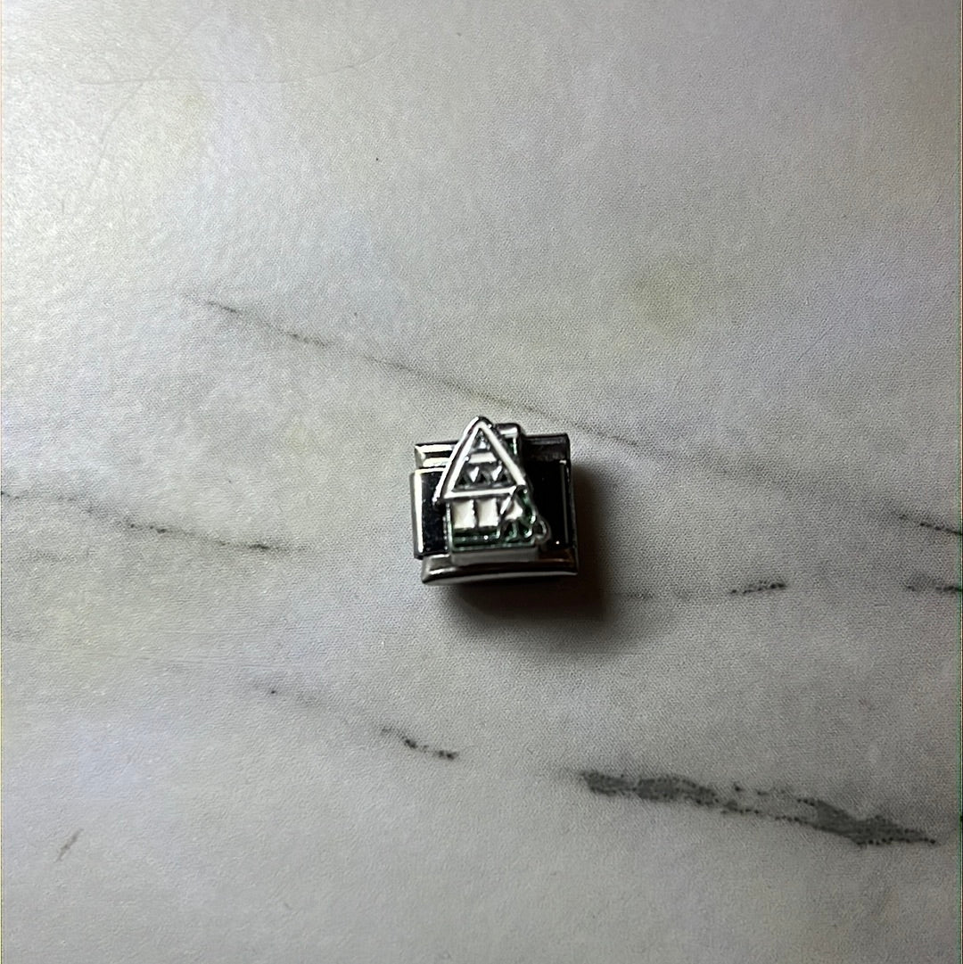 Santa House Italian Link Charm