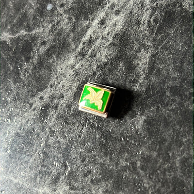 White Rose Italian Link Charm
