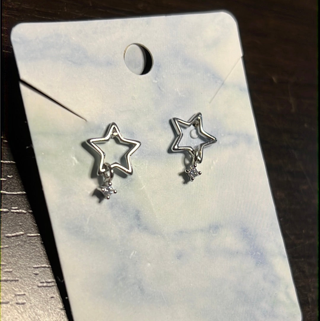 Star Cz Stud Earrings