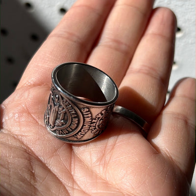 Silver St. Benedict Stainless Steel Ring