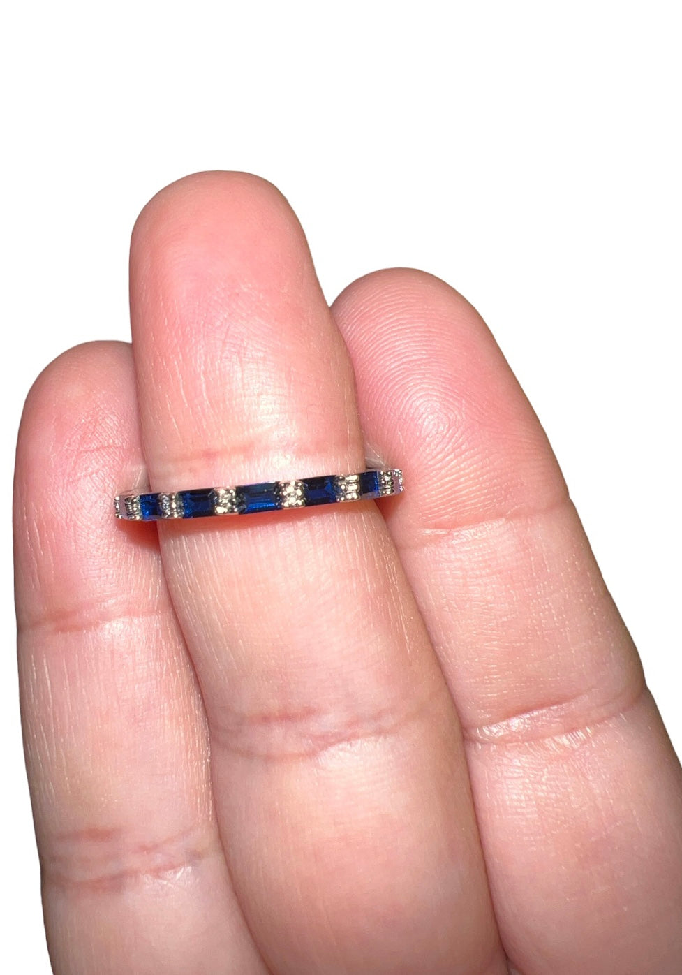 Blue Cz Band Ring