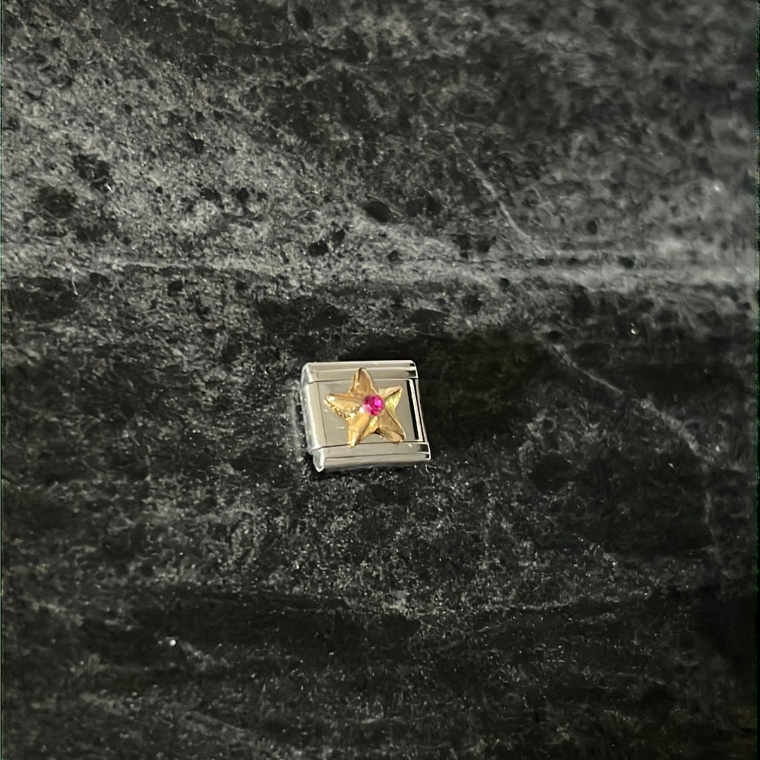 Cz Star Italian Link Charm