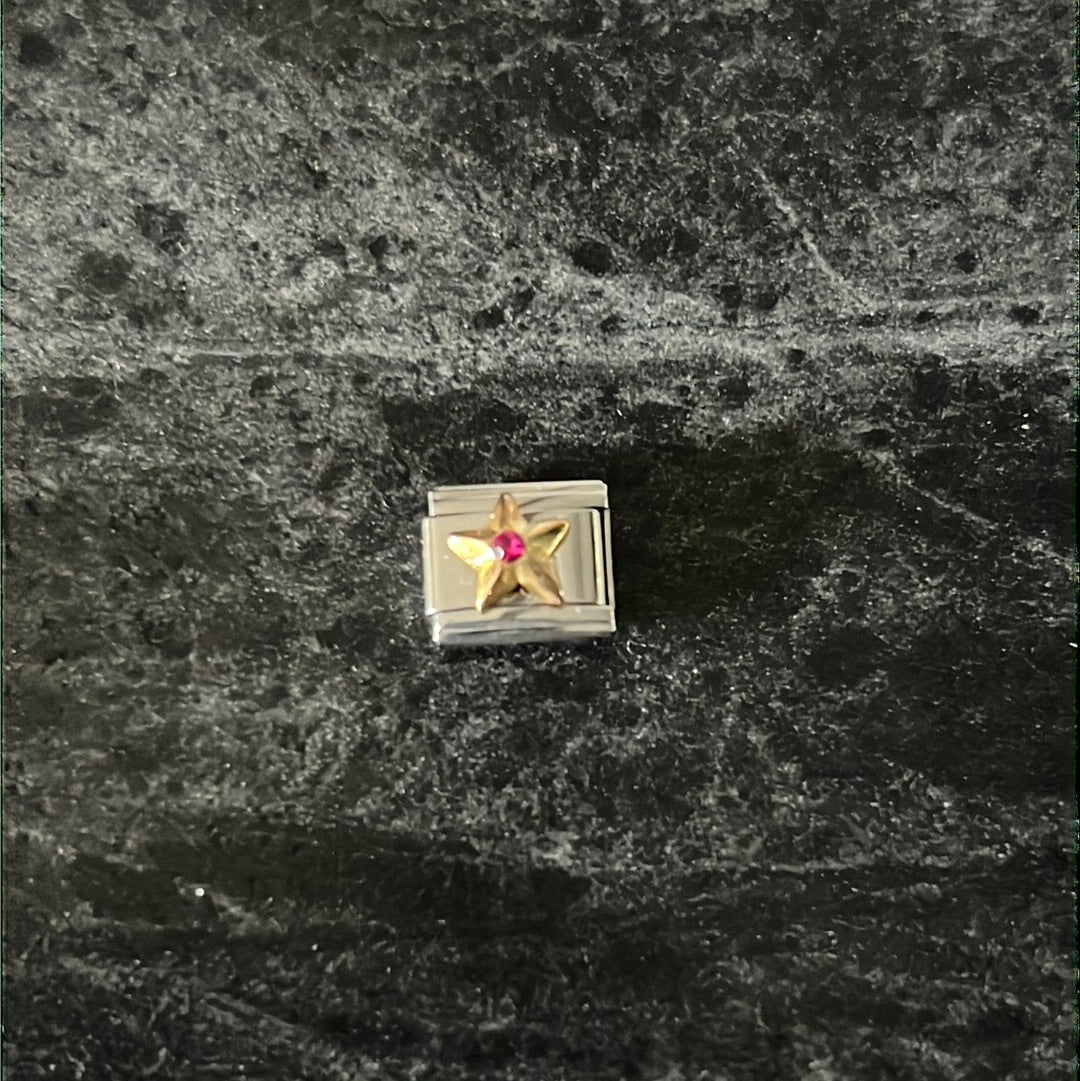 Cz Star Italian Link Charm