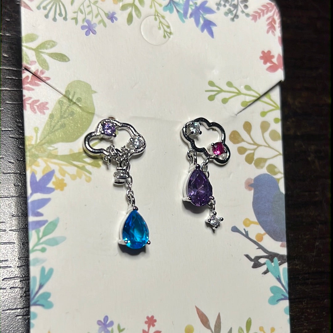 Multi Color Cloud Stud Earrings