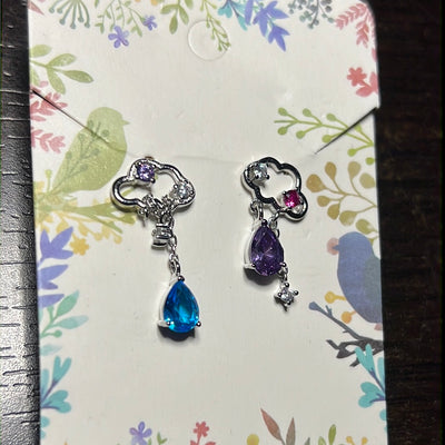 Multi Color Cloud Stud Earrings