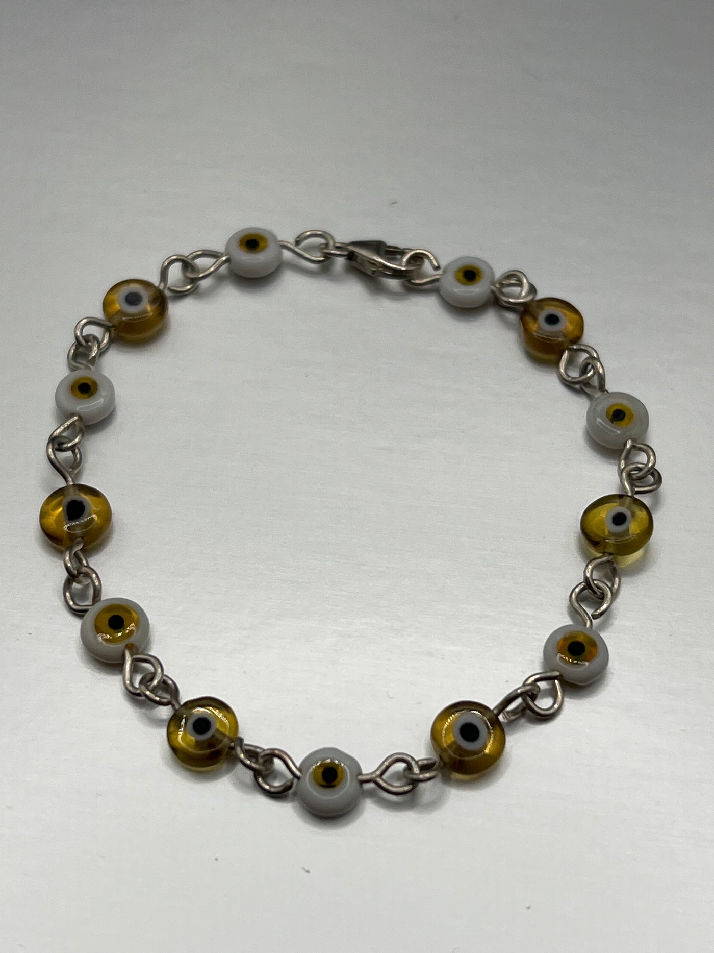 Bronze Evil Eye Glass Bracelet