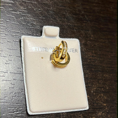 Gold Mini Cz Hoop Earrings
