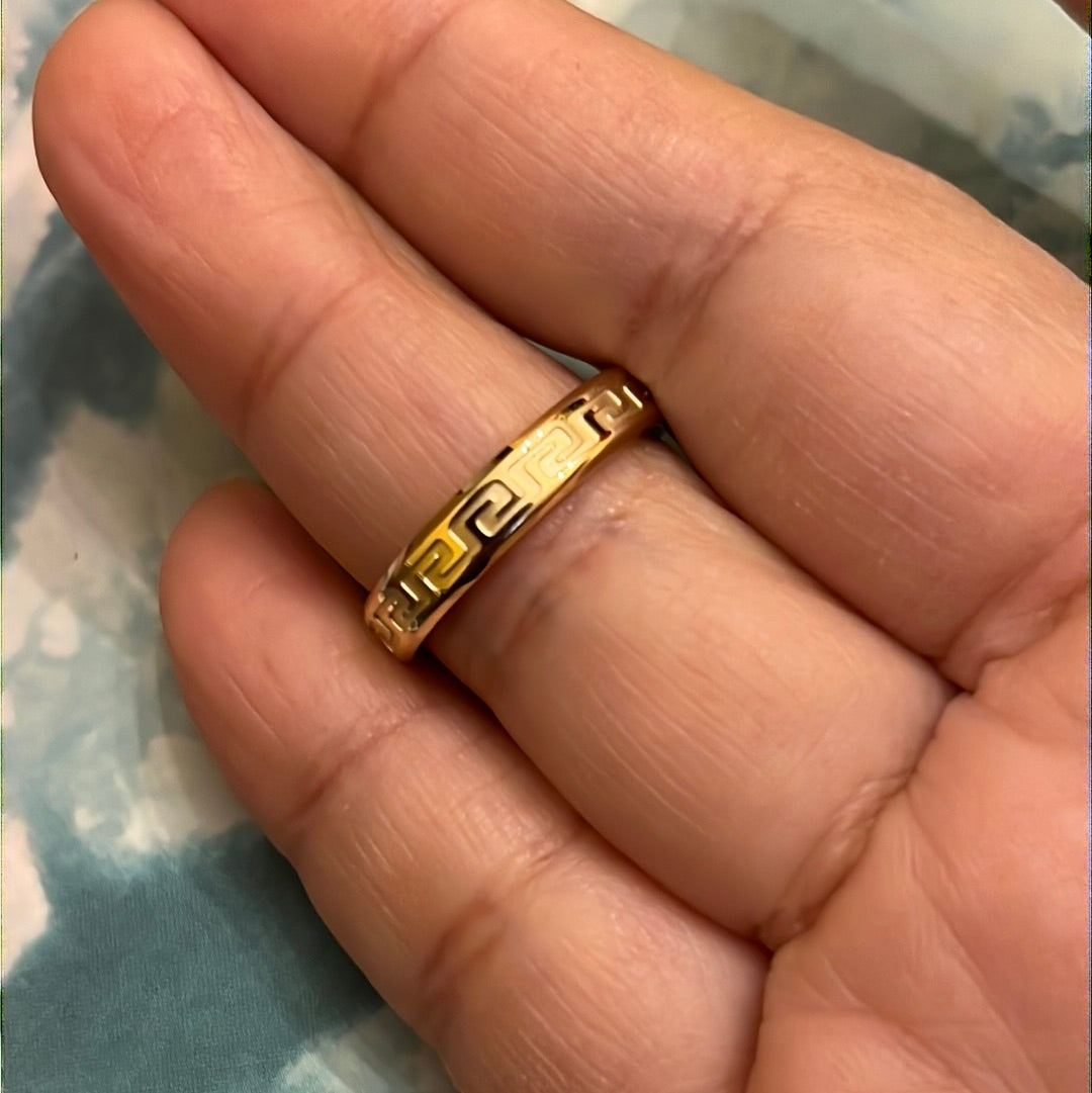 Design in Gold over Stainless Steel Ring