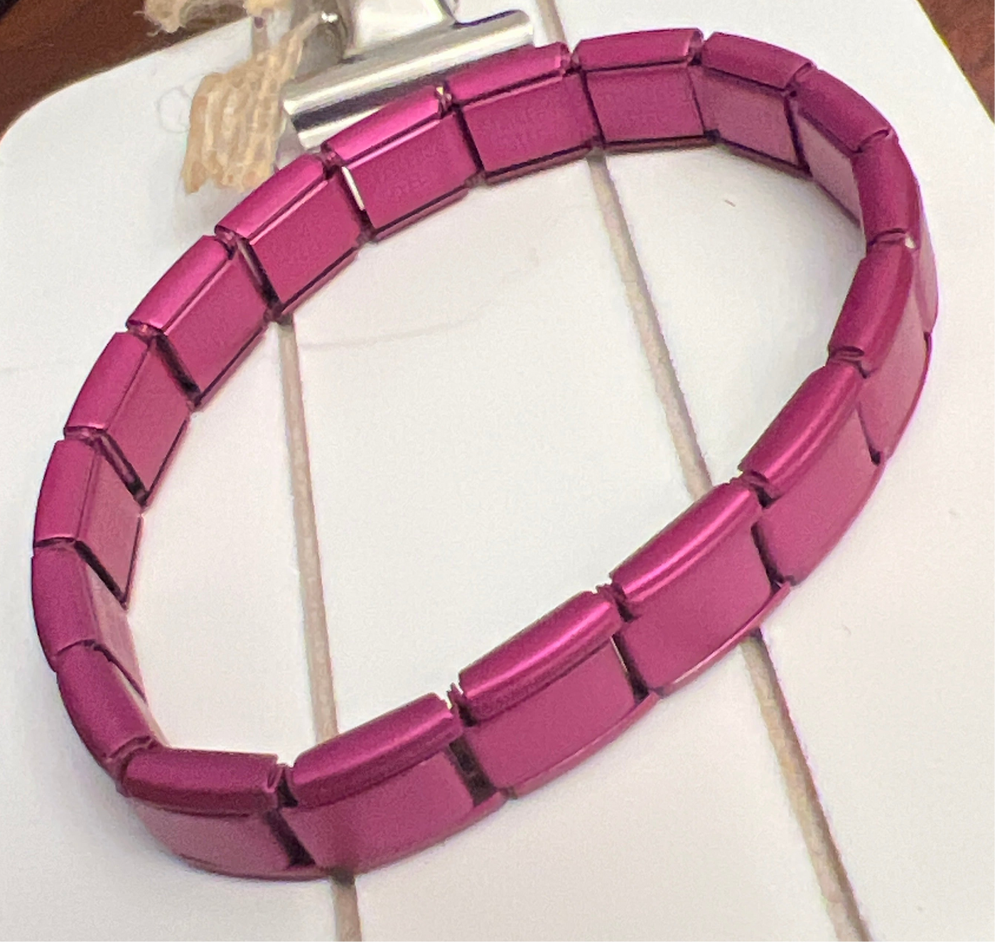 Fuschia Italian Link Charm Bracelet