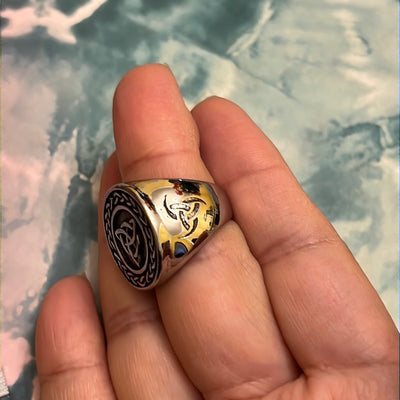 Witches Knot Silver Stainless Steel Ring