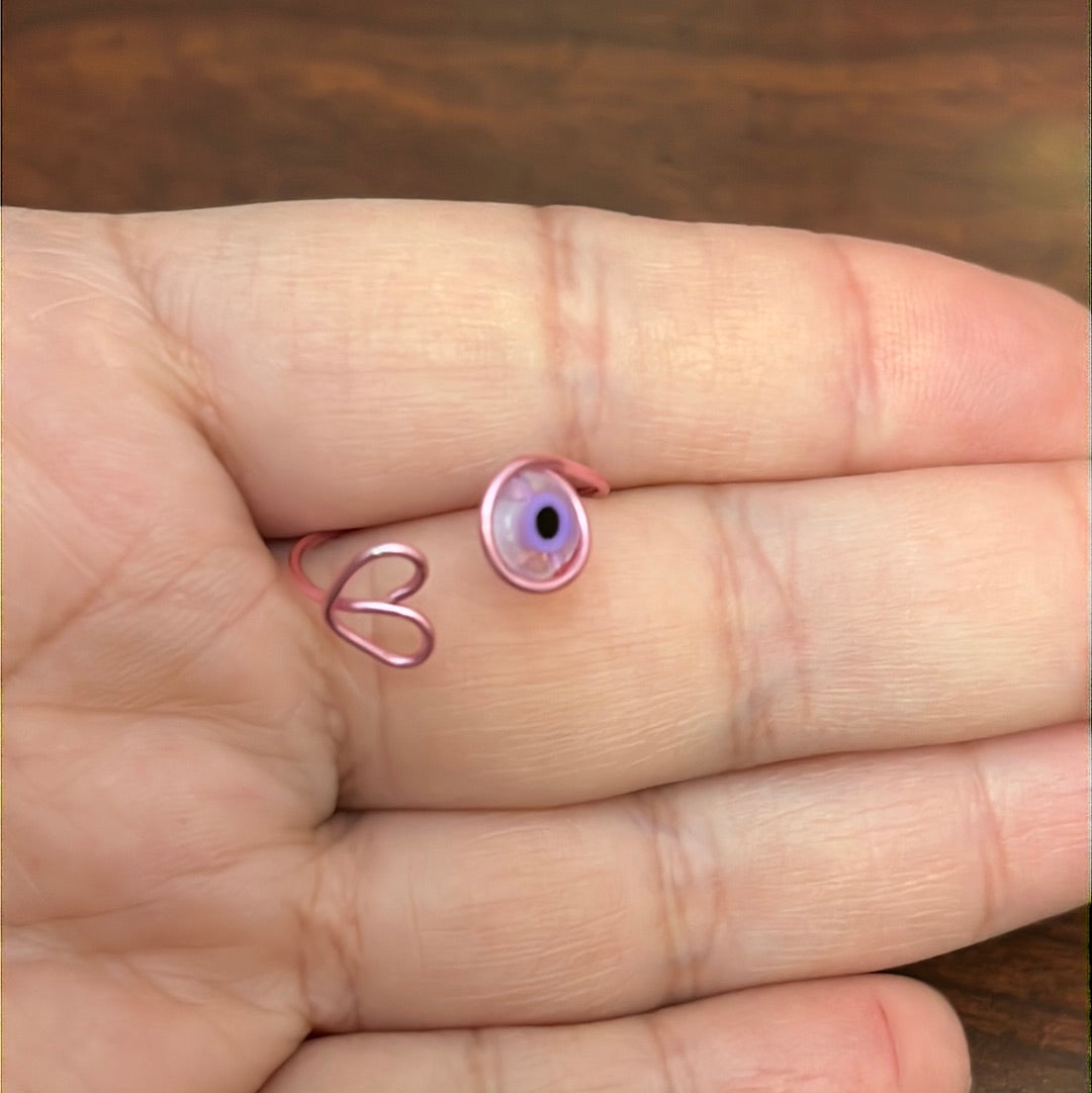 Evil Eye with Heart Ring