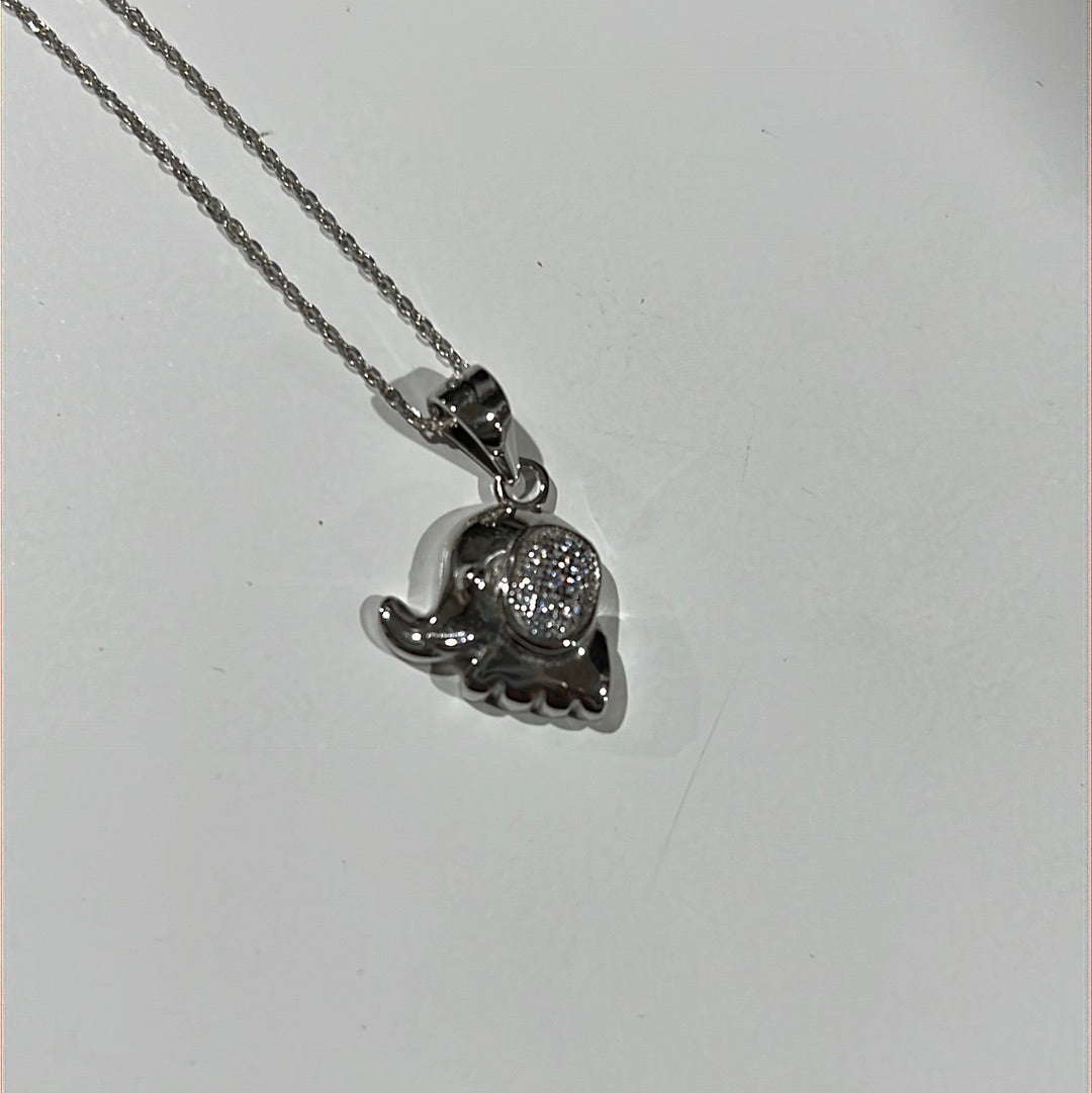 Cz Small Elephant Necklace
