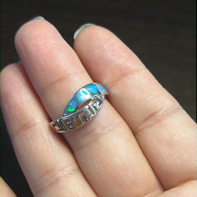 Blue Opal Design Ring