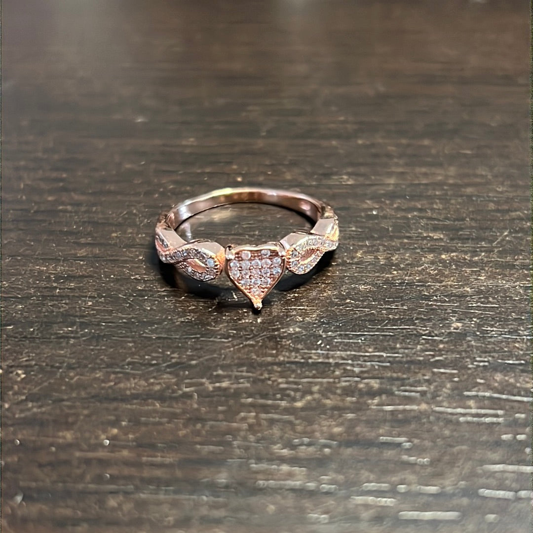 Rose Gold Cz Infinity Ring