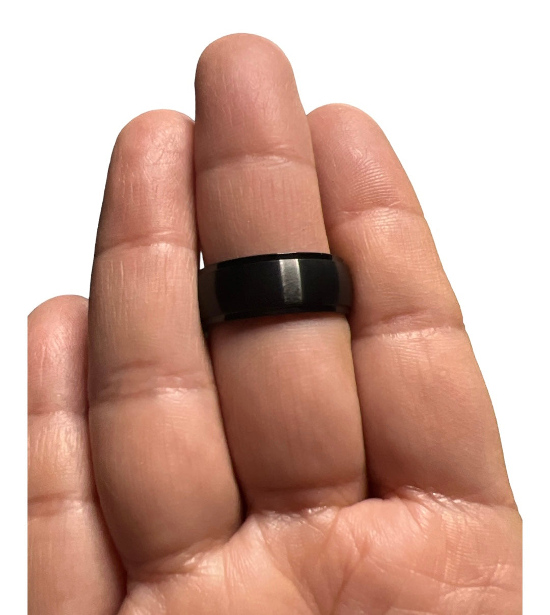 Black Ring in Stainless Steel