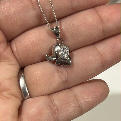 Cz Small Elephant Necklace