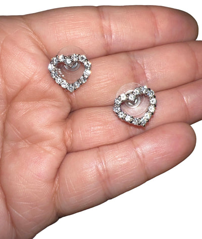 Cz Open Hearts Set Necklace & Earrings