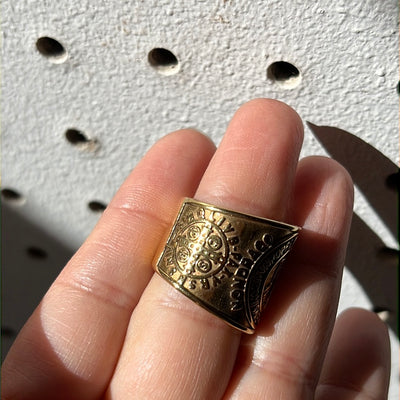 Gold St. Benedict Stainless Steel Ring