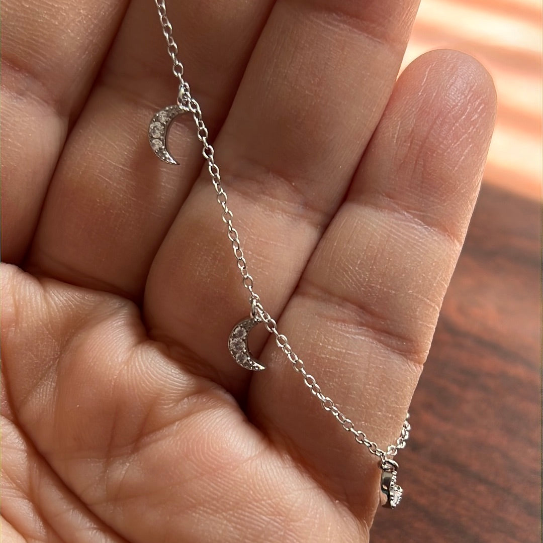 Dangle Charms Cz Moon Bracelet