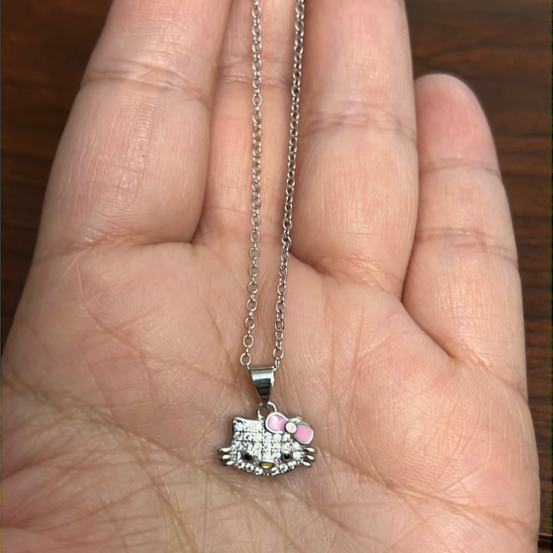 Cz Hello Kitty Necklace
