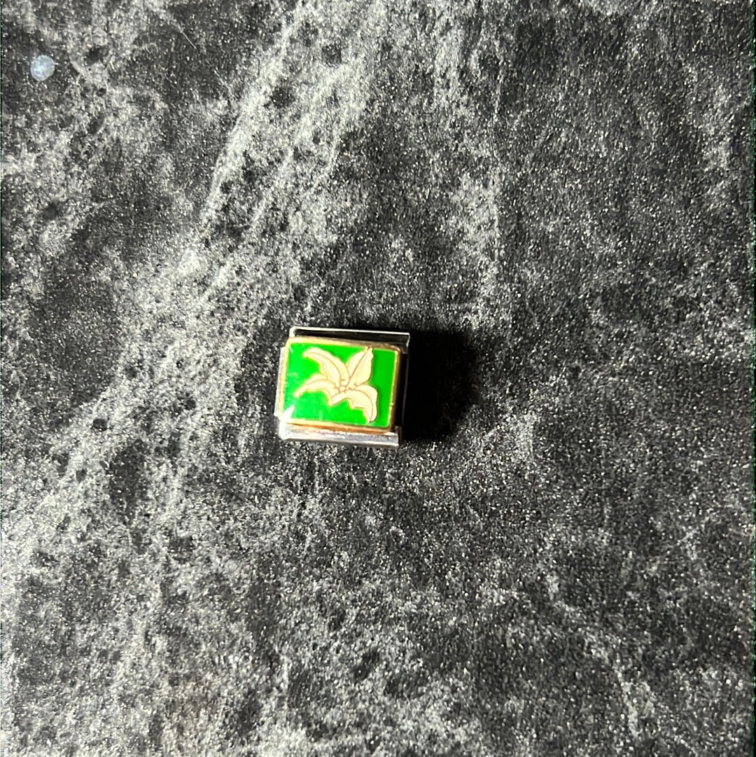 White Rose Italian Link Charm