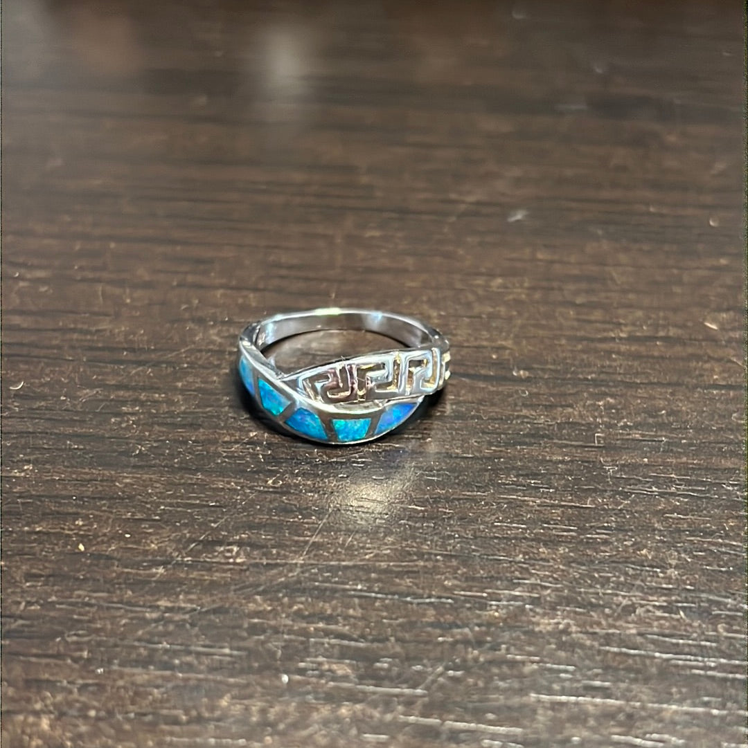 Blue Opal Design Ring