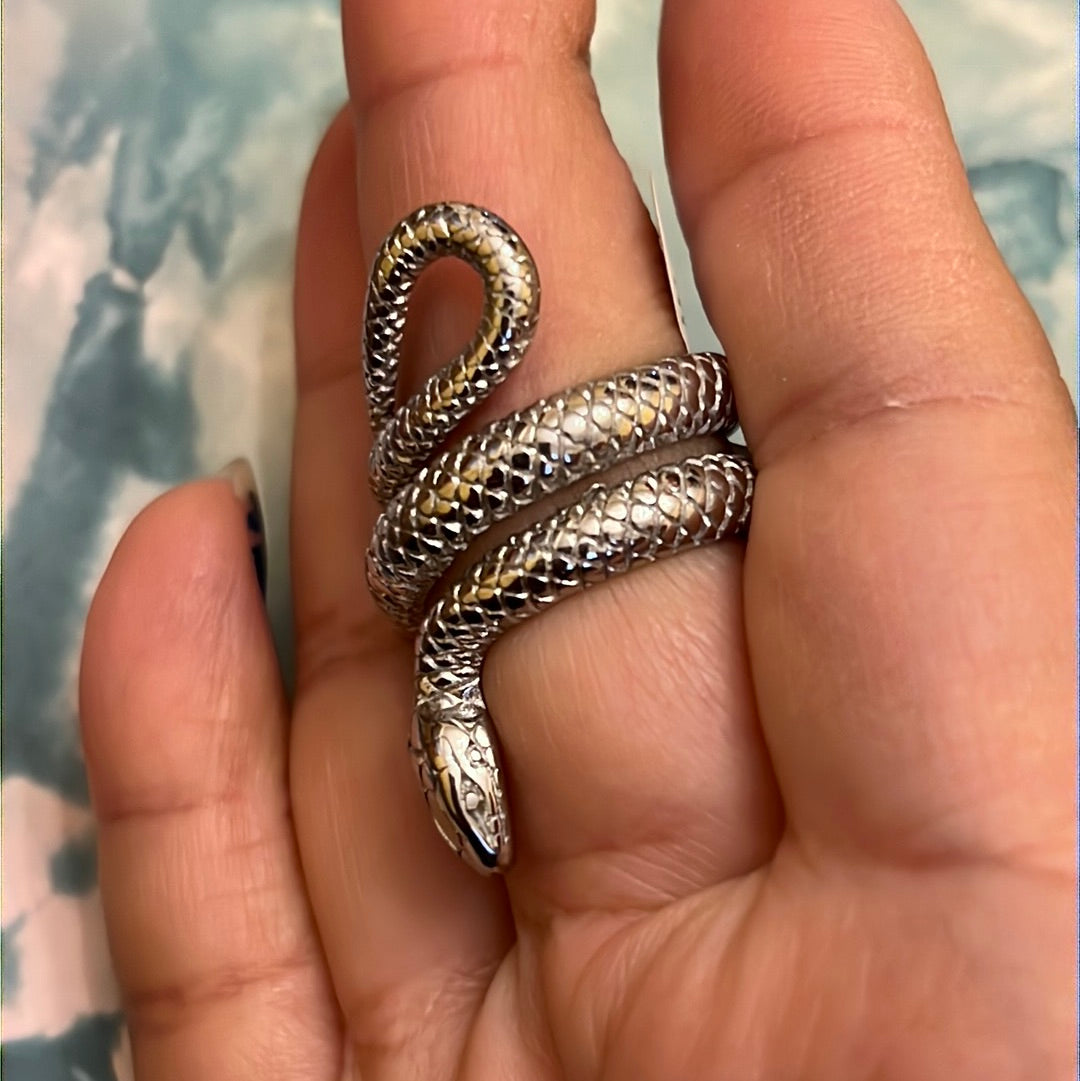 Snake Silver Stainless Steel Ring