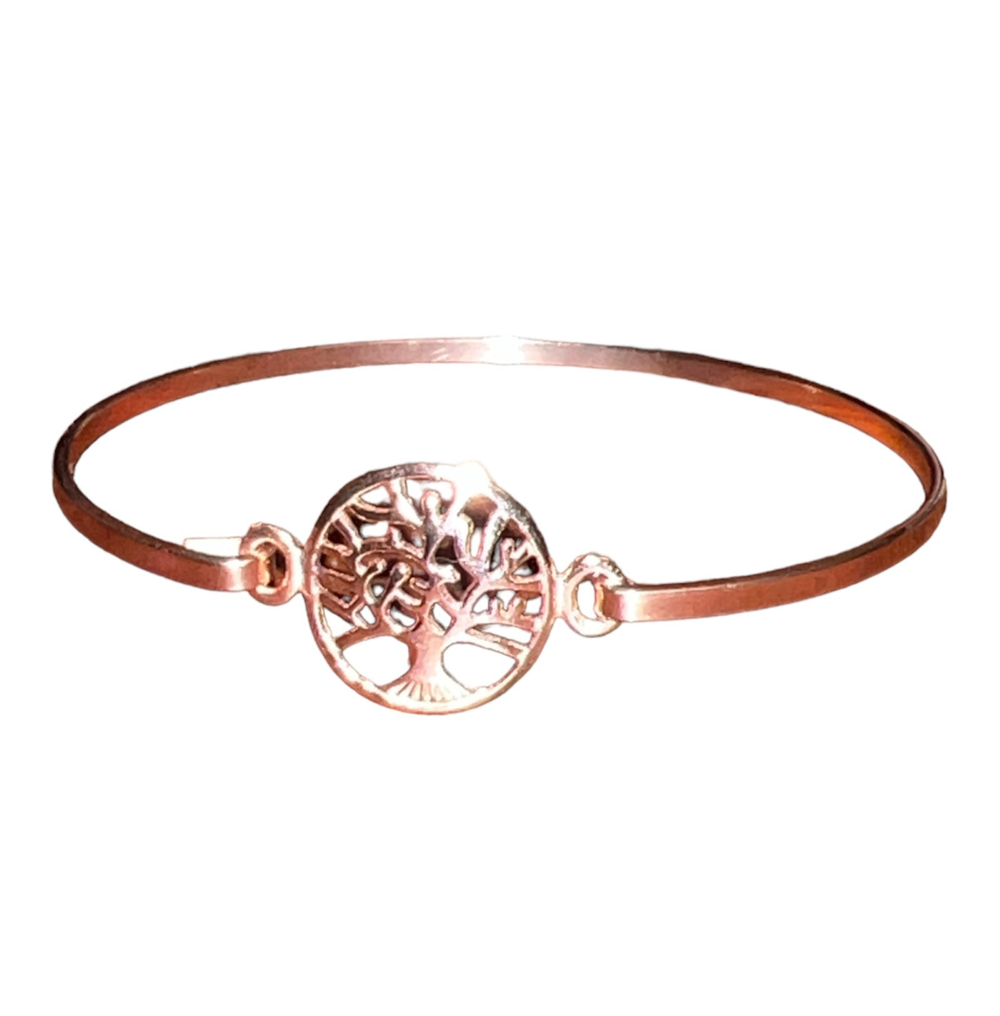 Rose Gold Family Tree Bangle Bracelet