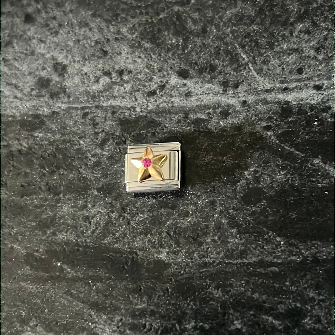 Cz Star Italian Link Charm