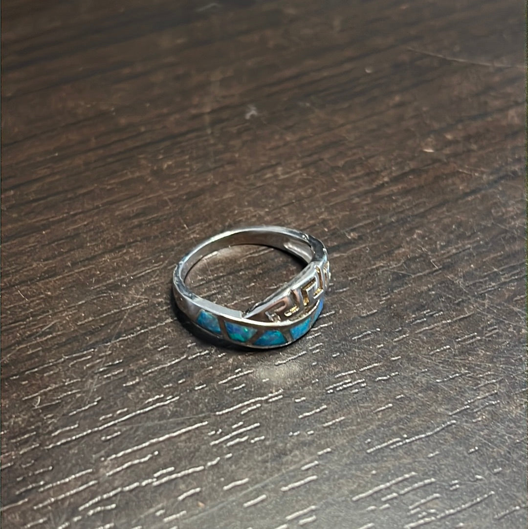 Blue Opal Design Ring