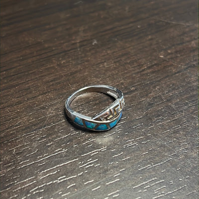 Blue Opal Design Ring