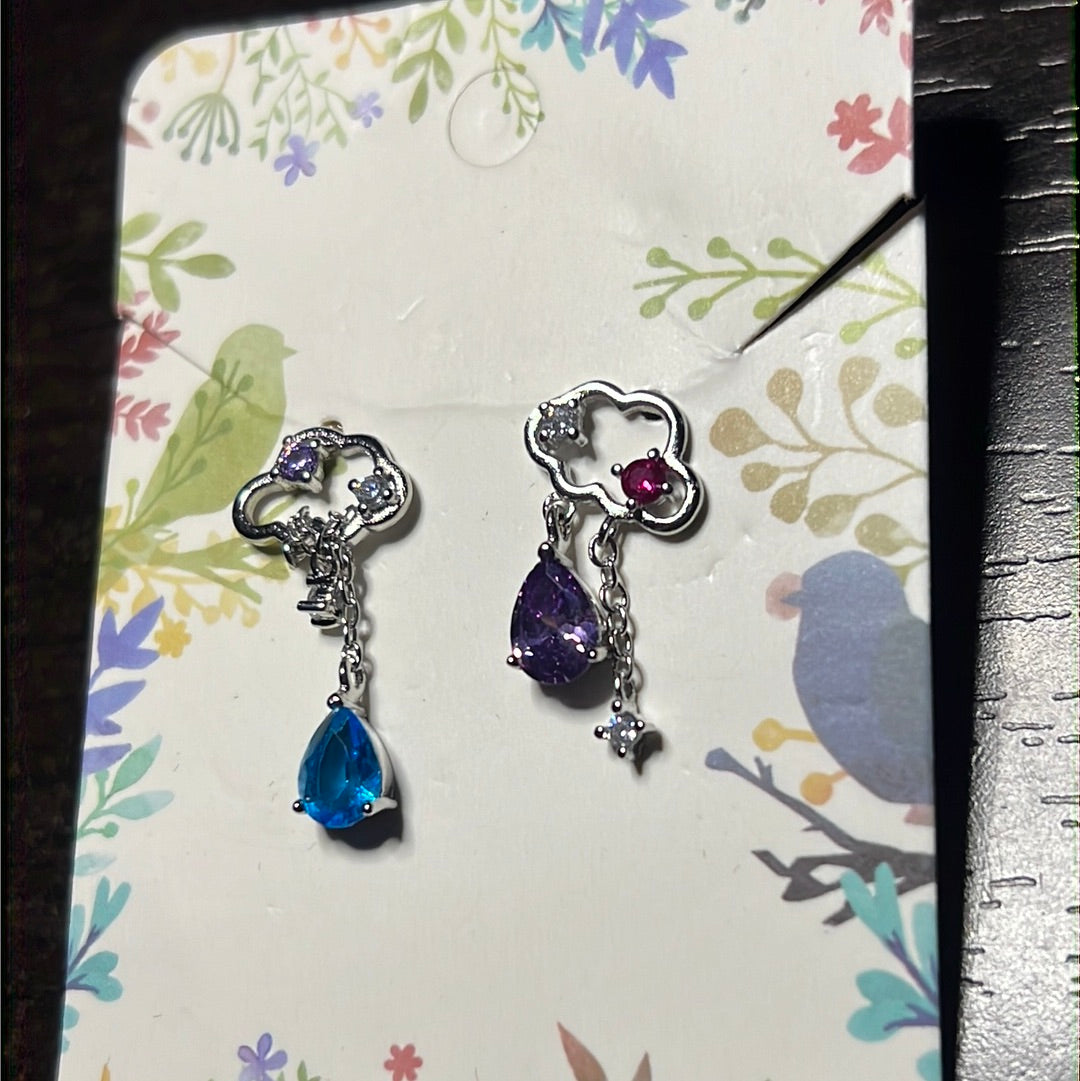 Multi Color Cloud Stud Earrings