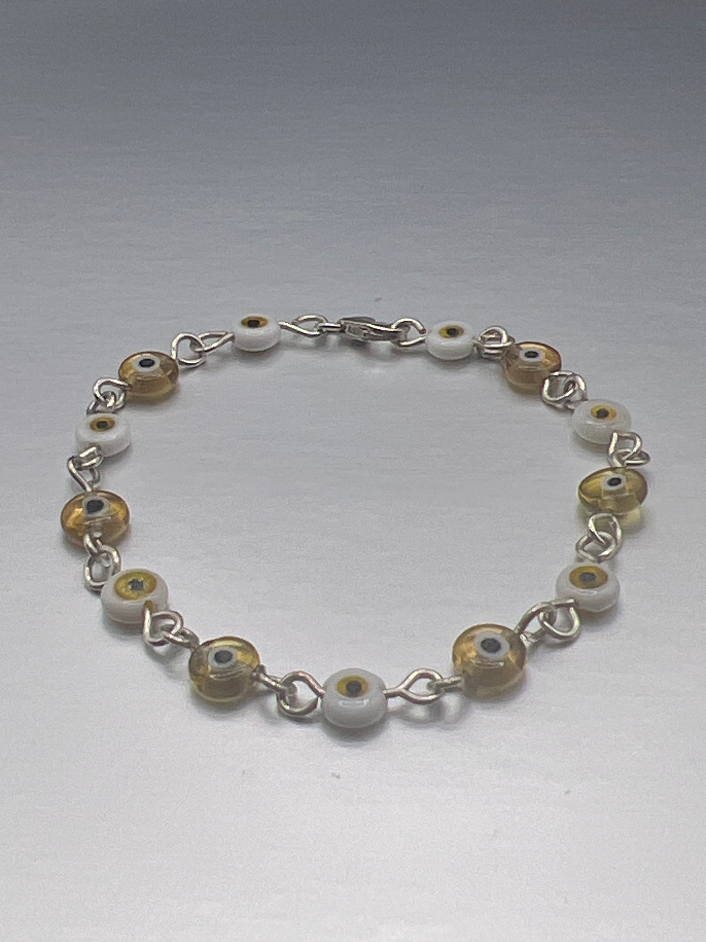 Bronze Evil Eye Glass Bracelet