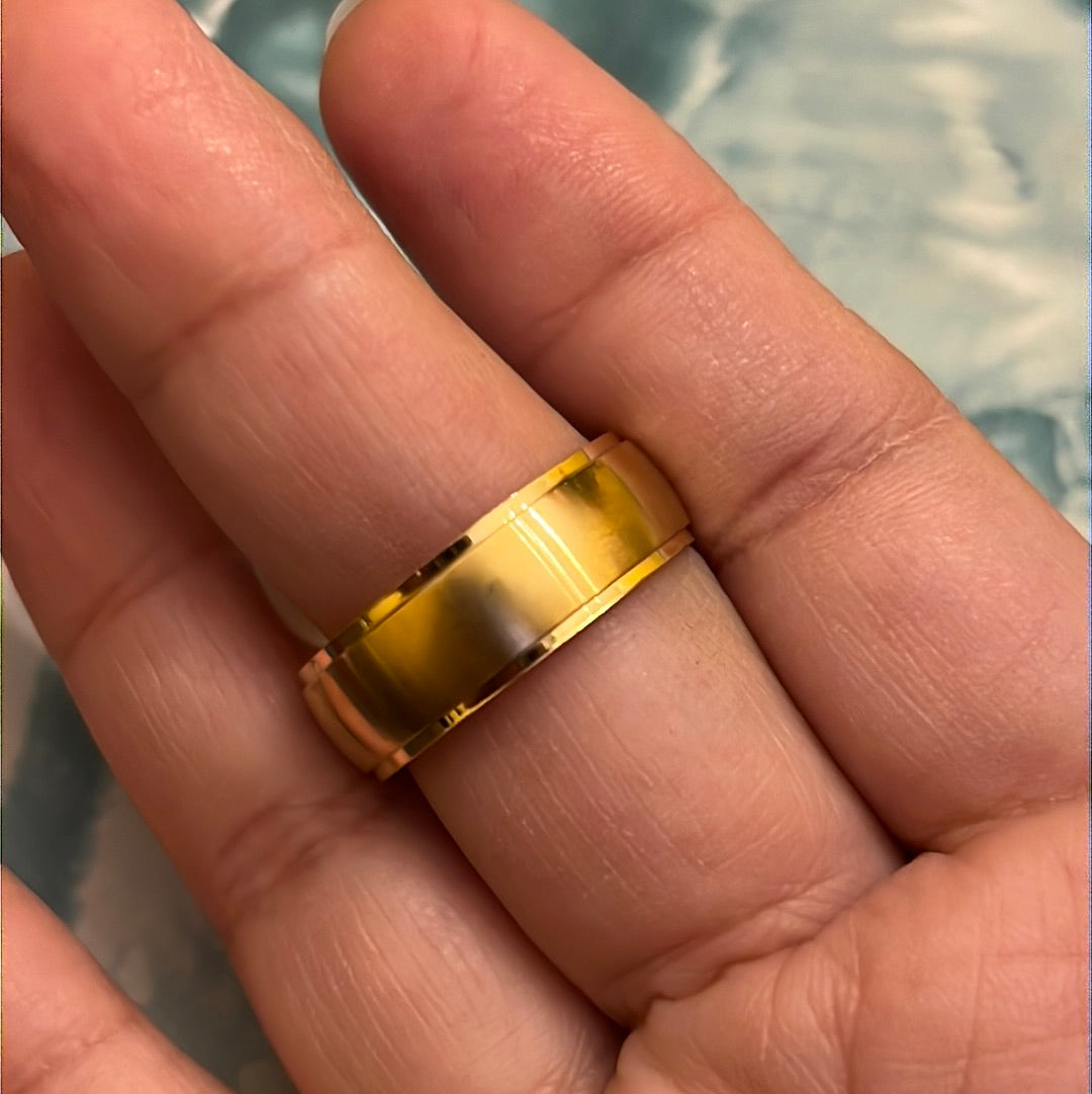 Band Ring Gold over Stainless Steel