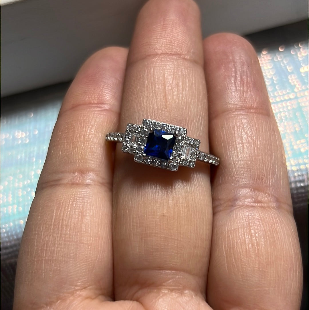 Material: Sterling Silver .925

 Blue Cz Ring in Sterling Silver perfect for any special occasion.
