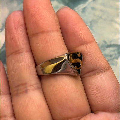 Súper Man Silver w/ Gold Stainless Steel Ring