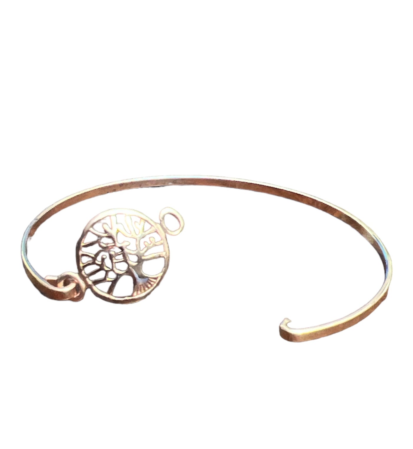 Rose Gold Family Tree Bangle Bracelet