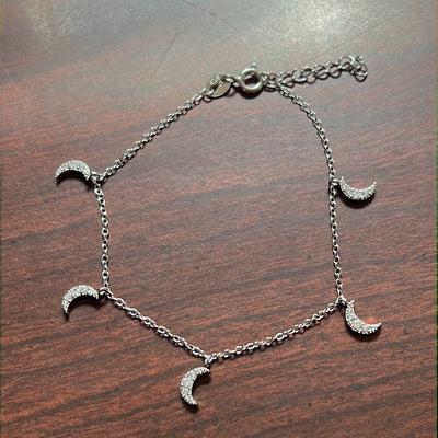 Dangle Charms Cz Moon Bracelet
