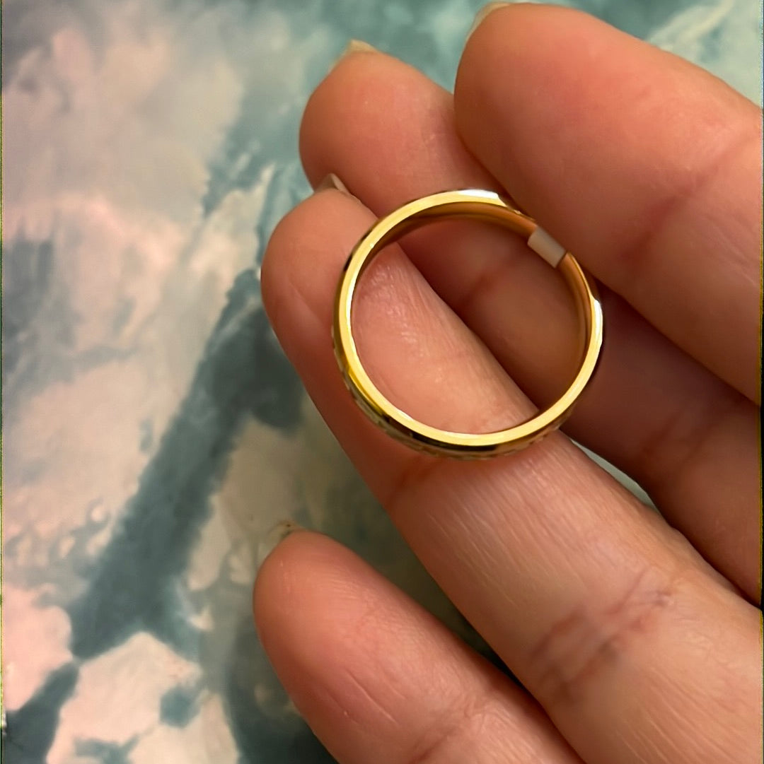 Design in Gold over Stainless Steel Ring