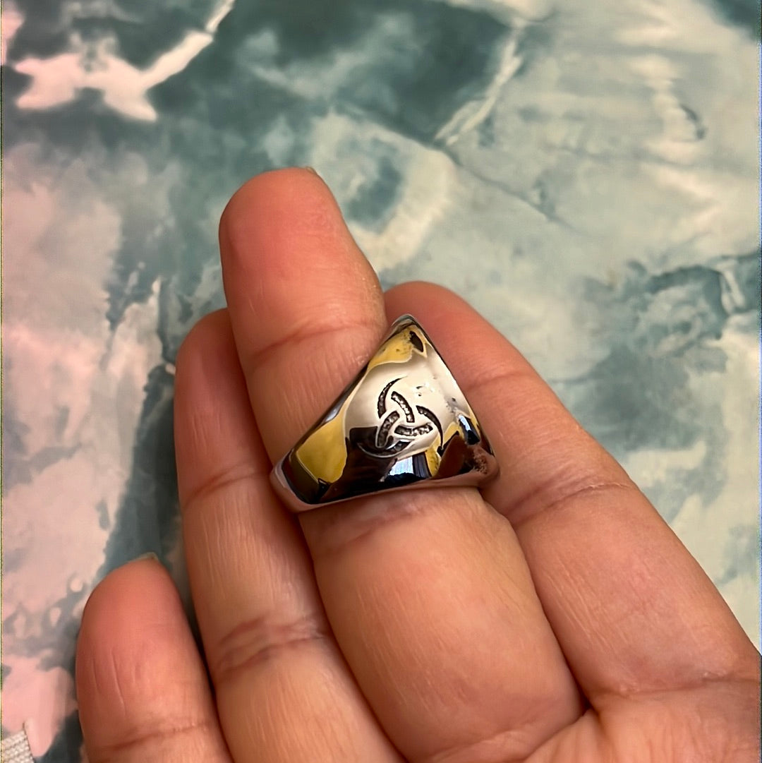 Witches Knot Silver Stainless Steel Ring
