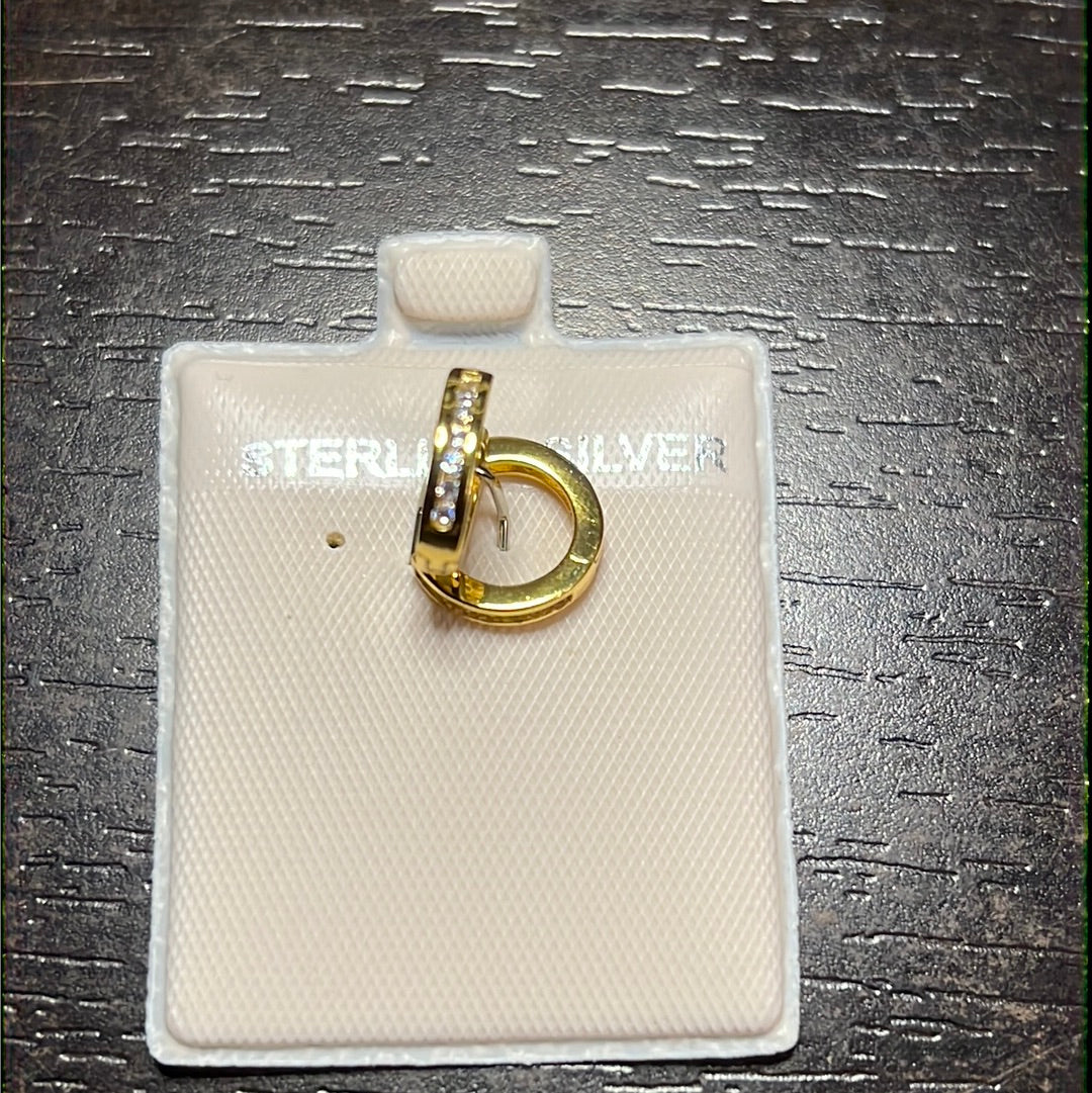Gold Mini Cz Hoop Earrings