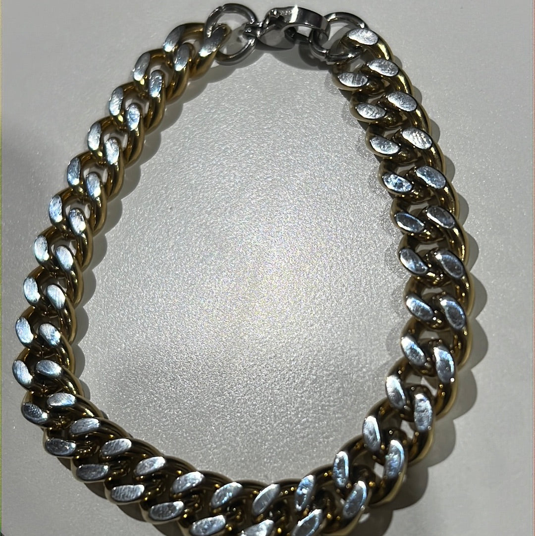 Silver with Gold Bracelet