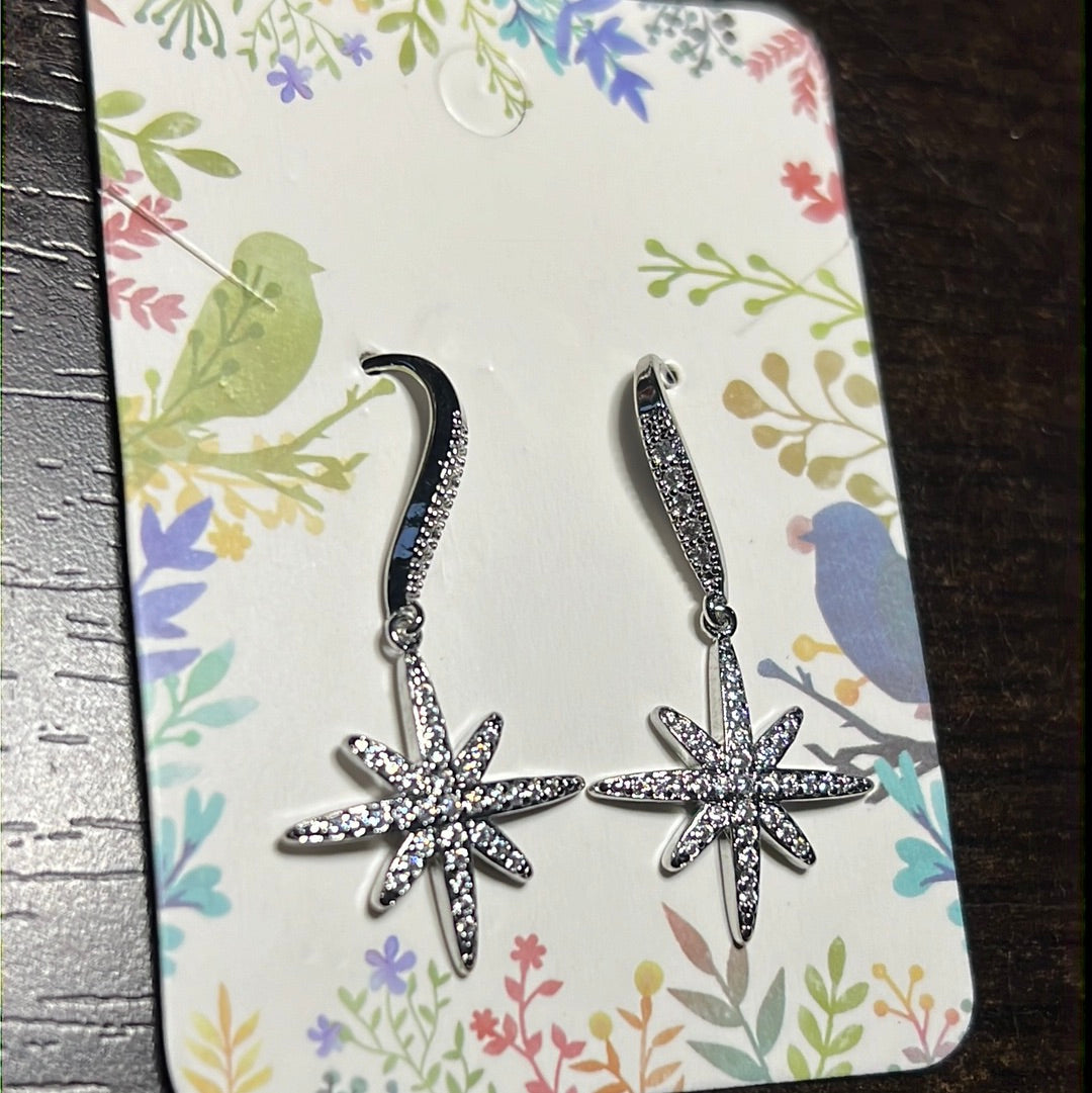 Cz Star Dangle Earrings