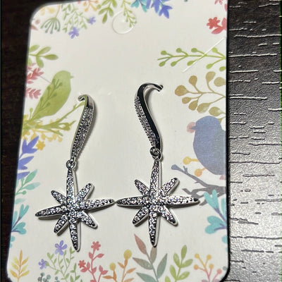 Cz Star Dangle Earrings