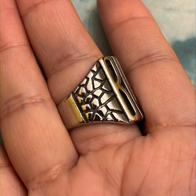 Biker Silver Stainless Steel Ring