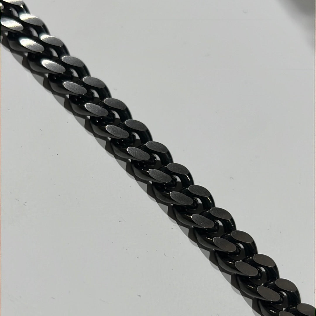 Silver with Black Chain Bracelet