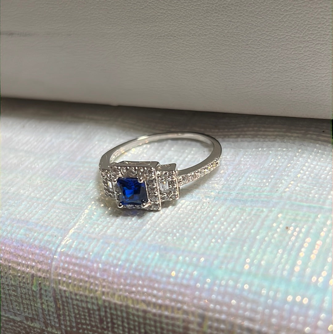 Material: Sterling Silver .925

 Blue Cz Ring in Sterling Silver perfect for any special occasion.