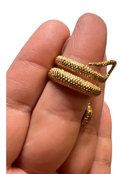 Gold Snake Ring in Stainless Steel